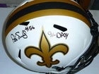 PAT SWILLING AUTOGRAPH/AUTO FULL SIZE NEW ORLEANS SAINTS HELMET 91 DPOY