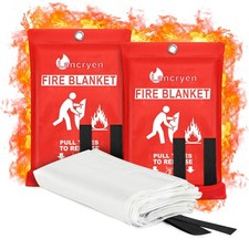 2025 Emergency Fire Blanket, 2 Pack Fire Extinguisher Blanket, Fire Suppressi...