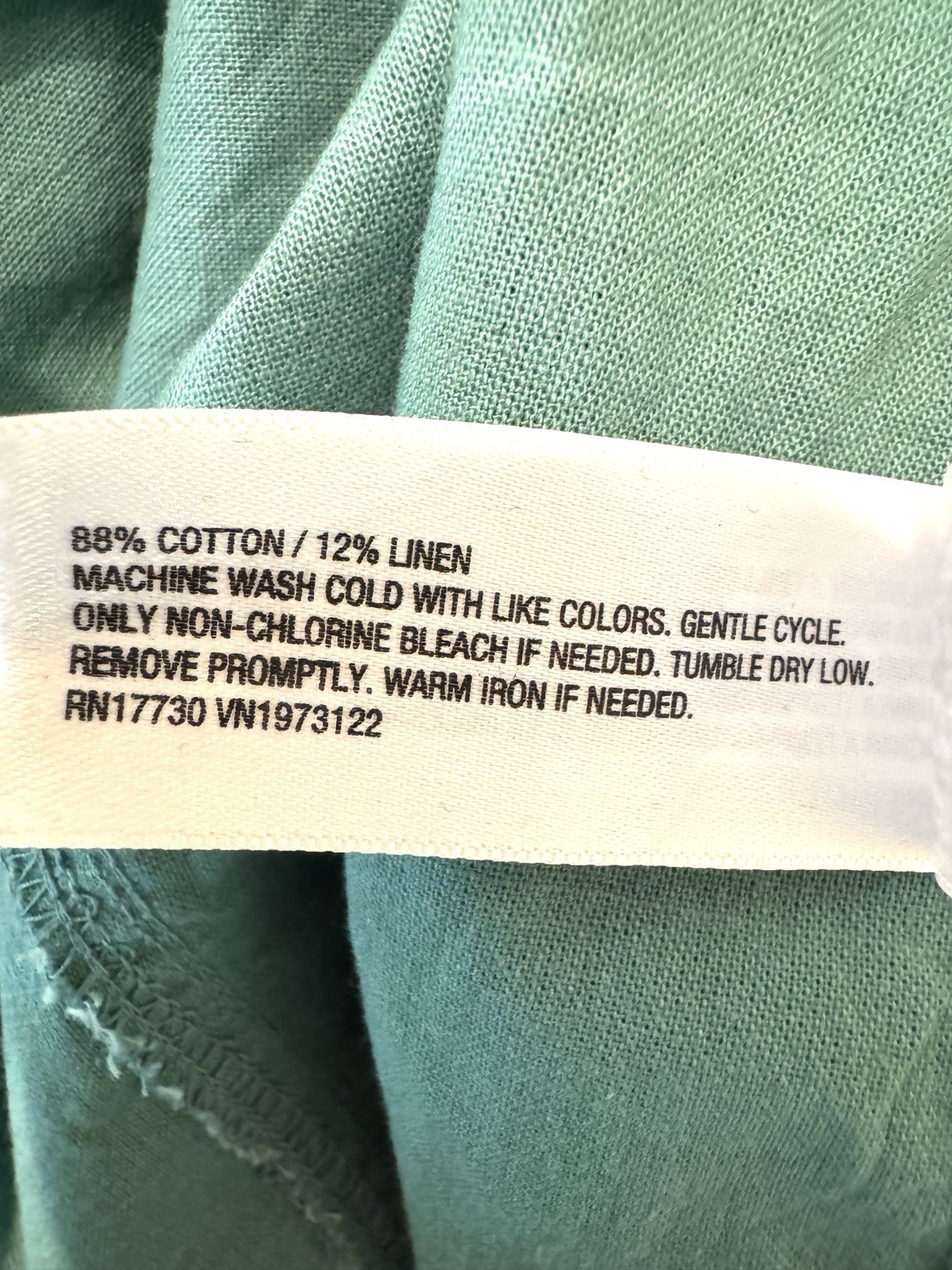 Universal Thread Linen Blend Green Button Down Sh… - image 11