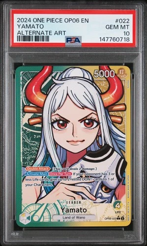 2024 ONE PIECE OP06-WINGS OF THE CAPTAIN ALTERNATE ART #022 YAMATO PSA 10