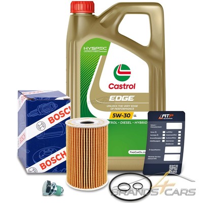 BOSCH ÖLFILTER+5L CASTROL EDGE 5W-30 LL FÜR AUDI A4 8K B8 2.0 TDI AB 10