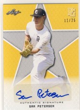 SAM PETERSEN 2020 Leaf Perfect Game National Showcase Yellow AUTO /25 NATIONALS