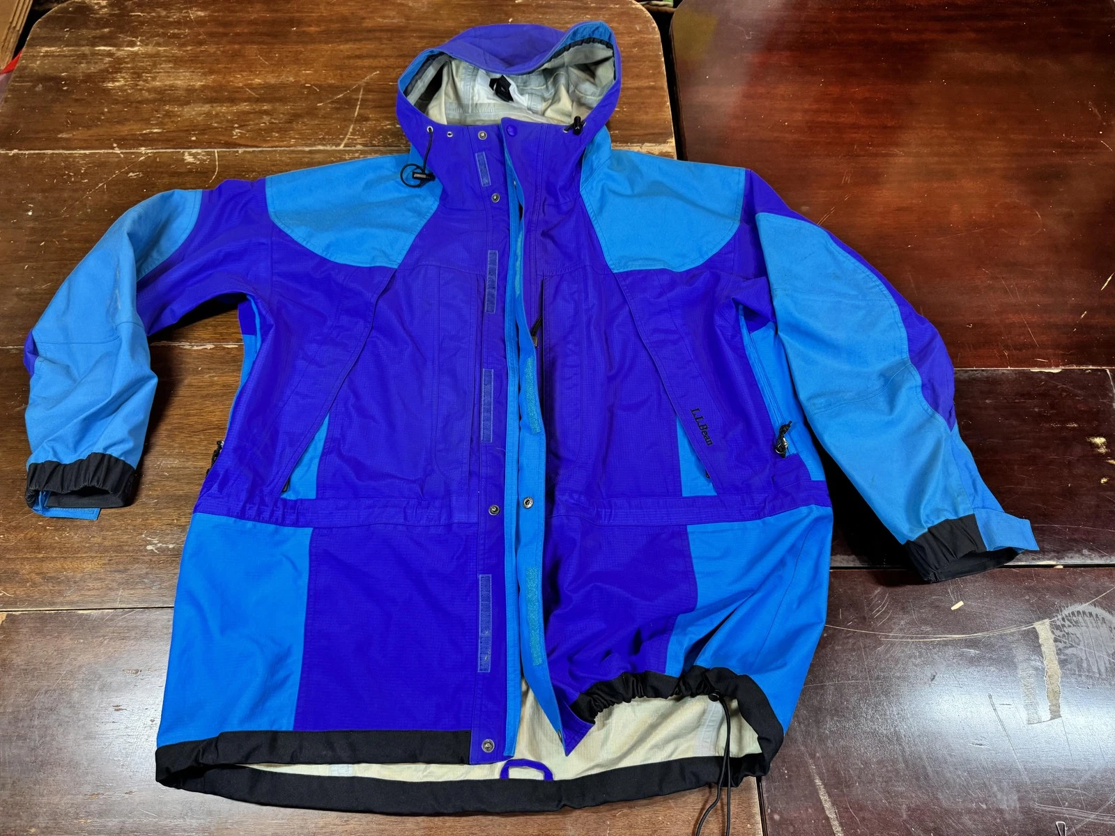 L.L. Bean Jacket Mens 2XL Purple Blue Gore-Tex Ski Snow Hooded Waterproof Rain