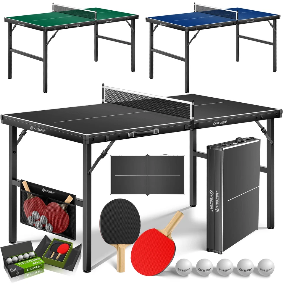 KESSER® Tischtennisplatte Mini Tischtennis Tisch mit Schläger Bälle Netz Indoor