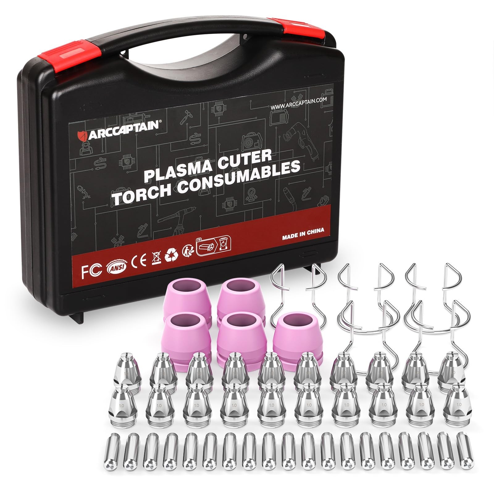 ARCCAPTAIN AG-60 Plasma Cutter Torch Consumables, 50Pcs .040'' 50PCS-.040"
