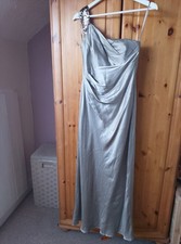 Stunning Silver Monsoon Prom Dress One Shoulder 8