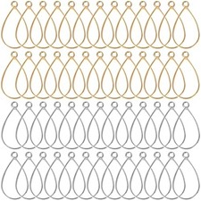 60pcs Open Bezels for Resin,Open Frame Pendant Teardrop Hollow Frame P