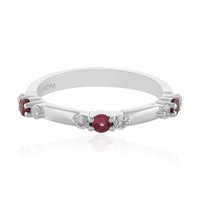 Cavill Ring Sterlingsilber 925 Edelroter Spinell 0,46Ct WeißE Topase