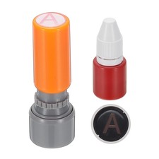 Patikil Stamp A Alphabet 10Mm Round English Letter Stamp Name Stamp With Red In 