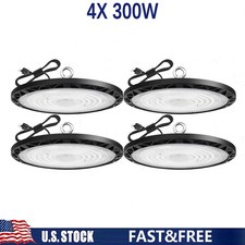 4 Pack 300W UFO Led High Bay Light Factory Commercial Industrial Warehouse Light