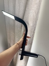 Black LED Touch Control Desk Lamp, Dimmable Adjustable, Corded, White Light