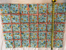 Handmade Cotton Crib Quilt, Quilted Blue Multicolor Animal Theme Unisex