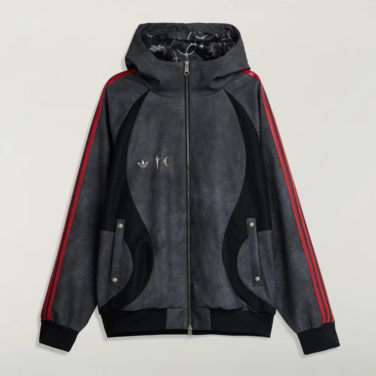 KC2222] Adidas Men's Thug Club Teamgeist Faux Leather Jacket Black