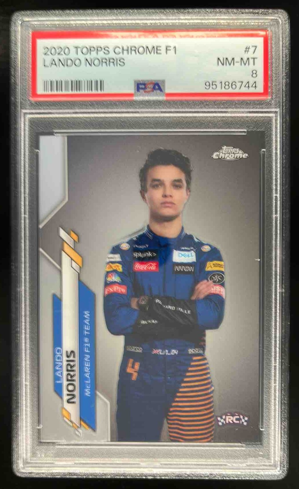 2020 Topps Chrome Formula 1 Lando Norris #7 PSA 8 view 1