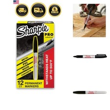 Industrial Permanent Markers, Fine Point, Bla...