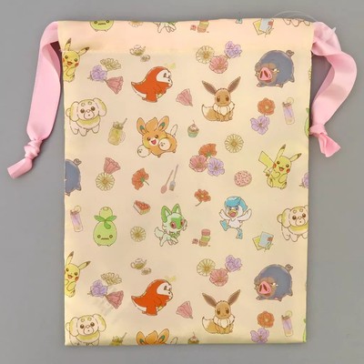 Pokémon Bag Flyer Flower Drawstring Sack Polyester W160xH200mm Used