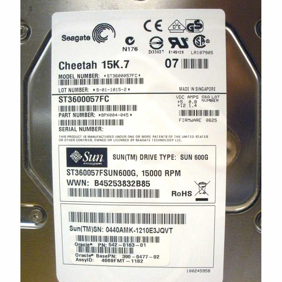 Sun 542-0163 Hard Drive 600GB 15K FC 3.5in 6140 - Image 2 of 3