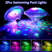 2Pcs Underwater LED Glow Lights Swimming Floating for Pool Pond Hot Tub Spa Lamp