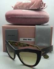New MIU MIU Sunglasses SMU 02P ROQ-9S1 53-18 Havana Tortoise Frame w/Yellow Fade