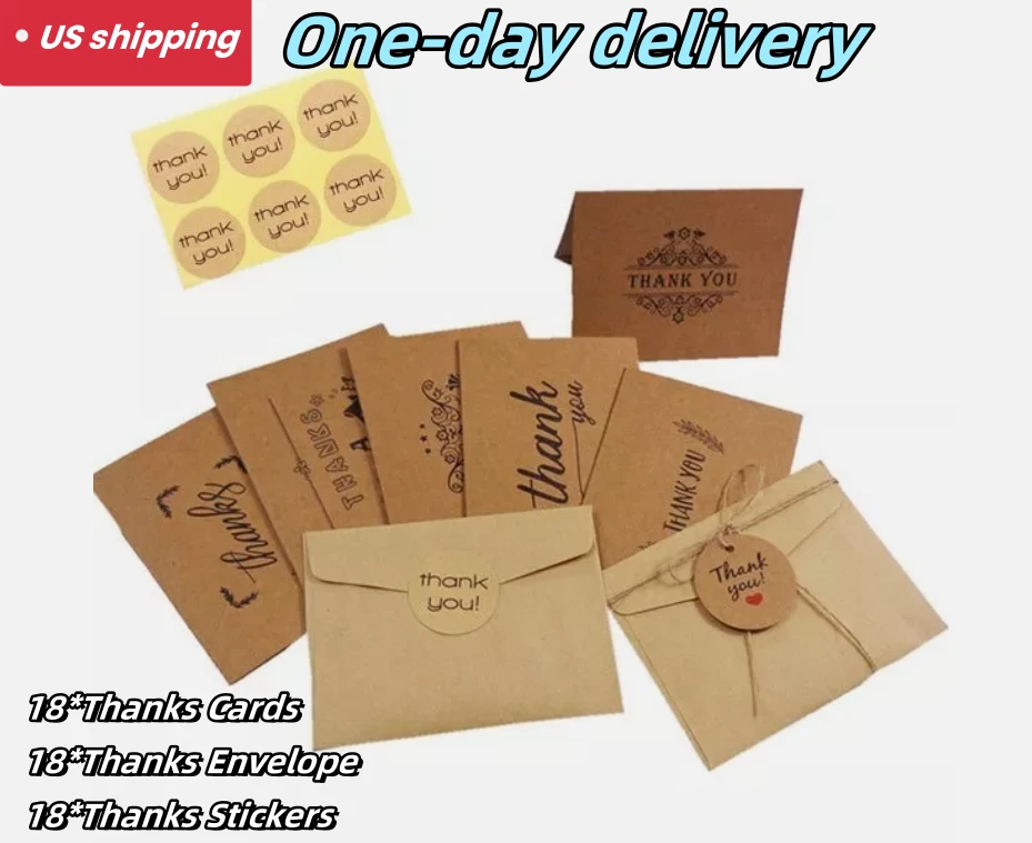 Paquete de 18 tarjetas de agradecimiento a granel con sobre, notas de agradecimiento 4 x 3 en Acción de Gracias Foto 4 de 4