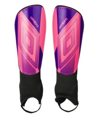 Umbro Shin Guards with Stirrup Ankle Guard, Adult size Pink For 5 3-5 11 Inches