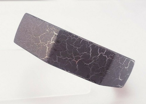 Metallic Painted Dark Silver Crackle Modern Stylish Bangle Bracelet - Picture 7 of 9