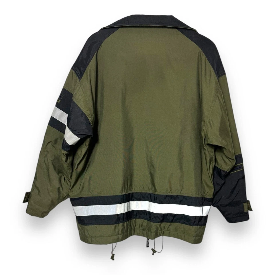 Structure Sport Jacket PU-Coat Nylon Weather Resistant insulated Men L Green VTG - Image 2 of 4