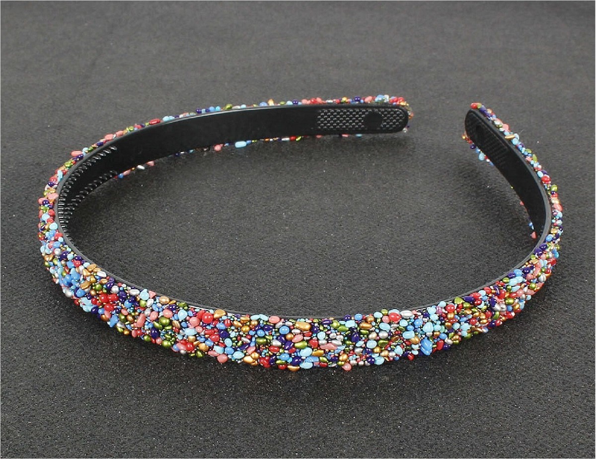 Ladies/Girls Resin Chip Rhinestone Beaded Headband/Hairband 