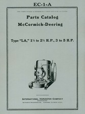 McCormick Deering Type LA Parts Catalog  EC-1-A (please read description)