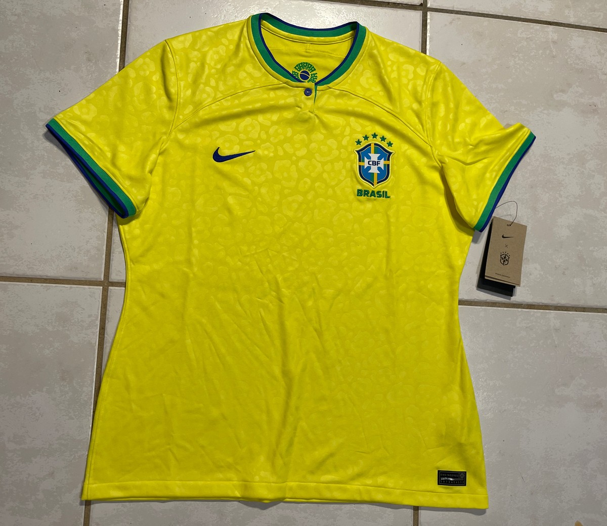 NWT NIKE Brazil National Team 2022 Home Jersey Women's XL DN0756