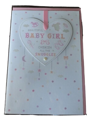 Schönes Baby Mädchen schätzt alle Kuschel, Karte und Umschlag 