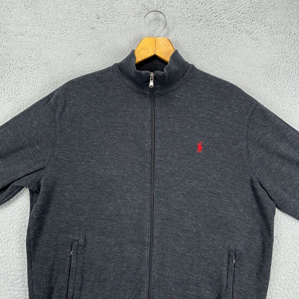 Polo Ralph Lauren giacca full zip uomo grande grigia performance manica lunga pony