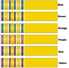 White Water Archery Traditional 18yl Yellow Crest Arrow Wraps 15 pc Length Width