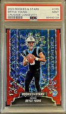 2023 BRYCE YOUNG Panini LONGEVITY SILVER PRIZM Rookies & Stars Crusade PSA 9 RC