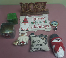 Lot Small Christmas Decorations - Ornaments, Signs, Display Items