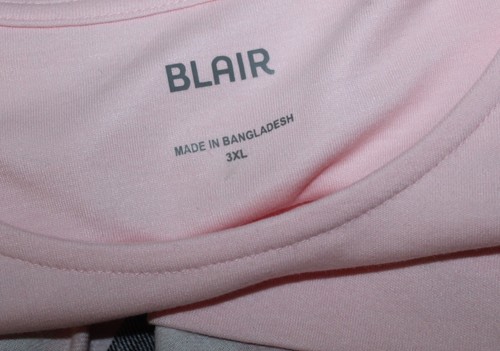 New Blair Sz 3X Pink Pullover with White Black Plaid Art-Wear Pocket Blouse Top - Picture 3 of 7
