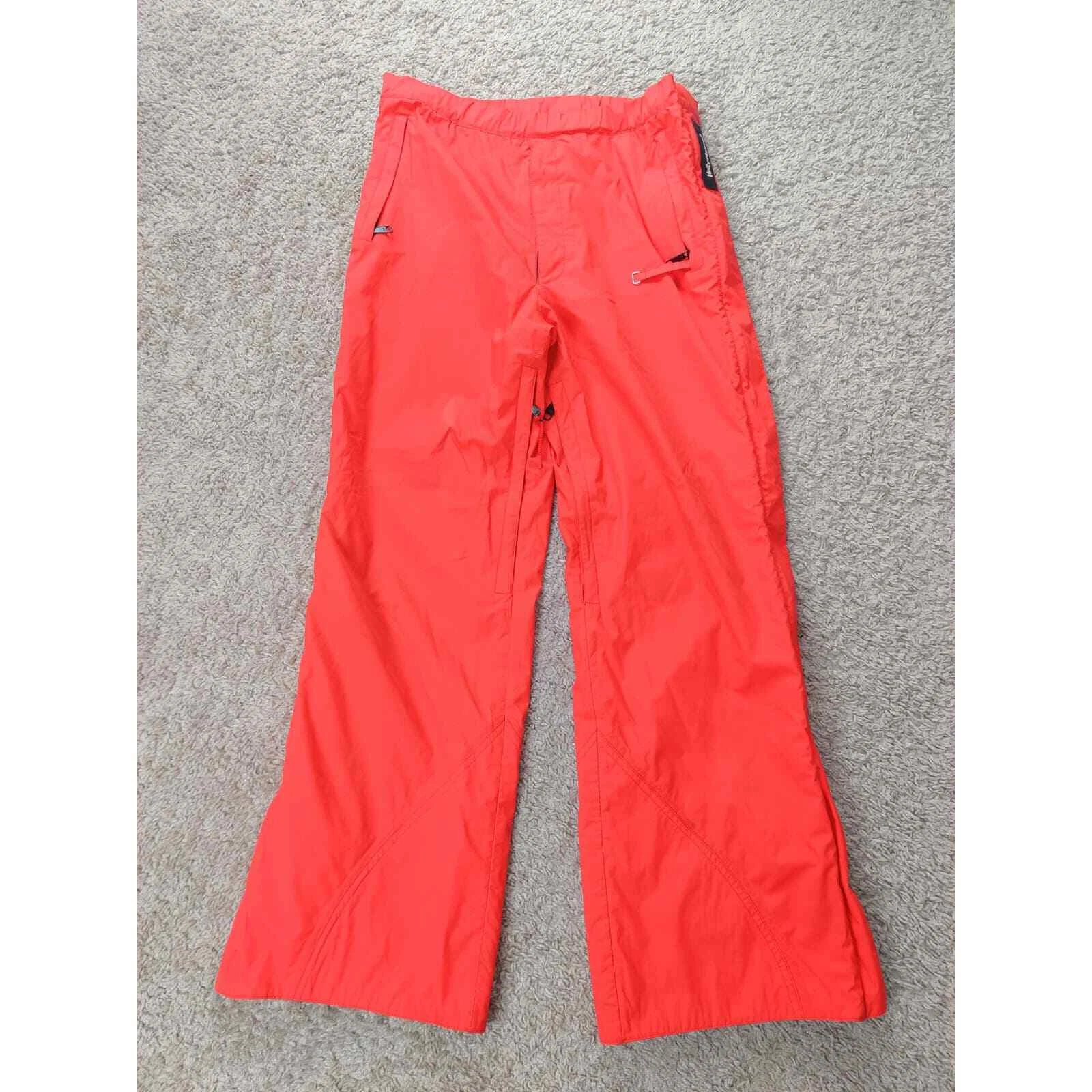 Helly Hansen Men 90s Pants Ski Snowboard Nylon Waterproof Red Size Small G-804