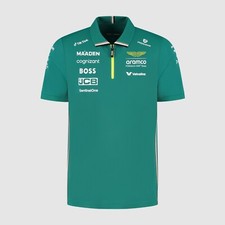 Aston Martin F1 Racing 2025 Official ADULT Team Polo Shirt Green