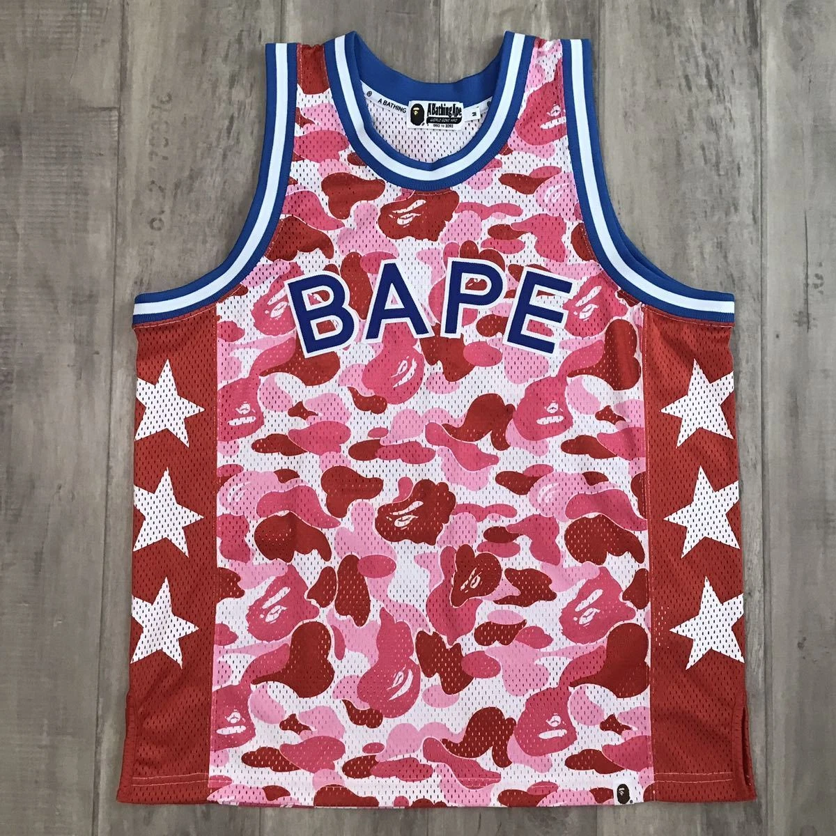 BAPE STA ABC camo pink basketball tank top STAR A Bathing Ape Size M