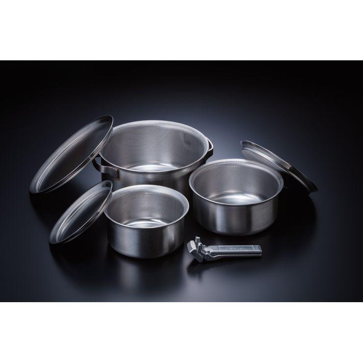 SOTO Stainless Heavy Pot GORA ST-950 set of 7(pot / lid: 3 SOTO Stainless Heavy Pot GORA ST-950 set of 7(pot / lid: 3