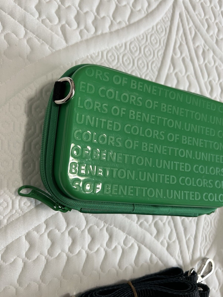 United Colors of Benetton Green Hard Case Cross Body Bag 7.5x4