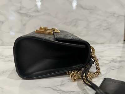 Authentic Gucci Padlock Small Signature Shoulder Bag Black 409487