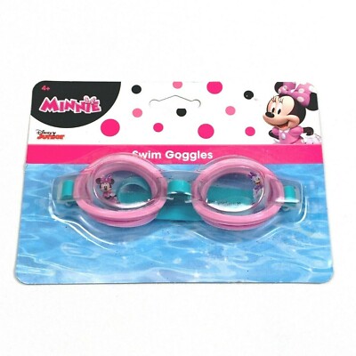 Disney Minnie Mouse Kids Swim Goggles Youth Adjustable Ages 4+ Pink Water Fun