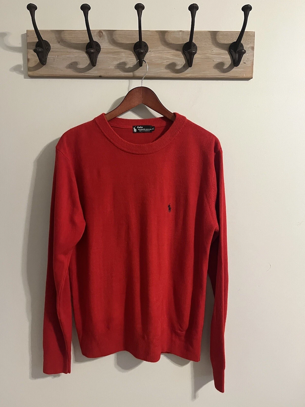 Vintage Polo Ralph Lauren Cashmere Sweater Black Label Mens XL Red Crew Neck EUC
Opens in a new wind