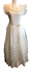Elegant Designs Dress Teen Sz 8-10 Ivory Color Beaded Vintage Formal Dress