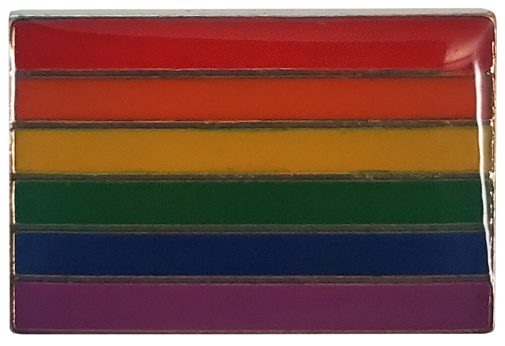 Pack of 12 Rainbow Striped Rectangle LGBTQ Motorcycle Hat Cap lapel Pin