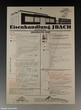 Plakat Eisenhandlung IBACH Lagerliste Remscheid um 1949