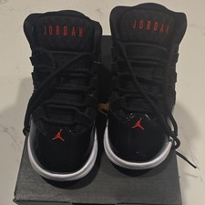 Jordan Max Aura TD Kids Athletic Shoes Black Gym Red White Size 8C