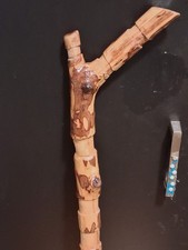 wooden walking stick / cane - hand carved