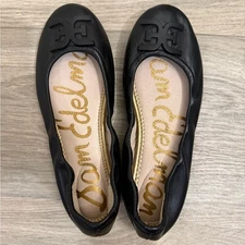 Sam Edelman Black Leather Flats Size 6.5